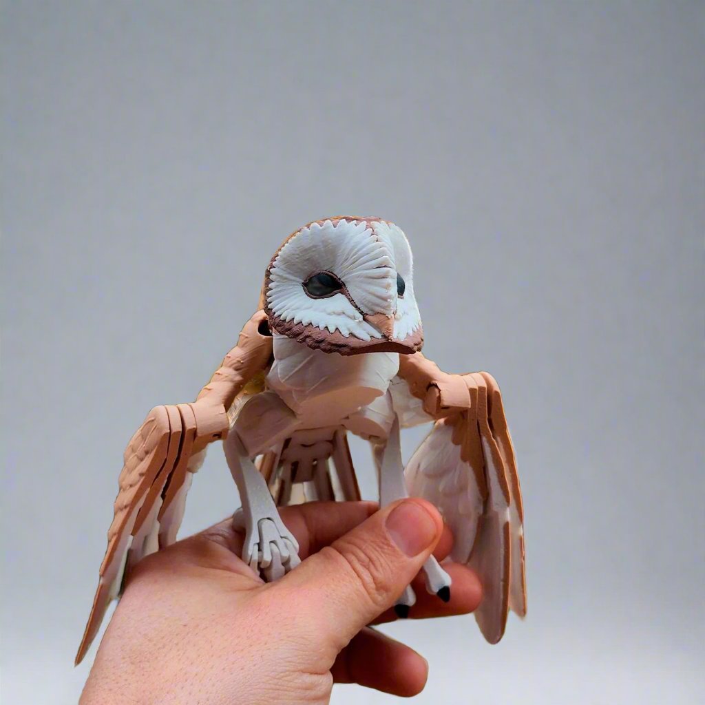 Articulated Barn Owl Fidget – Lifelike Poseable Toy