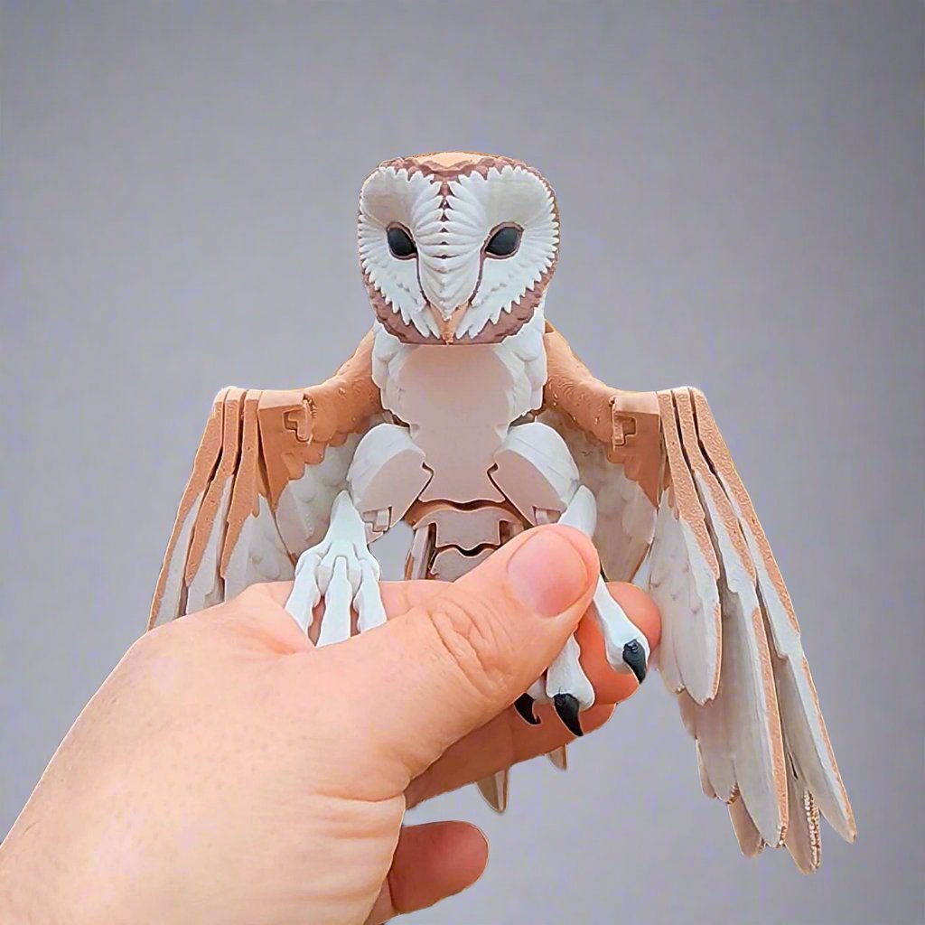 Articulated Barn Owl Fidget – Lifelike Poseable Toy