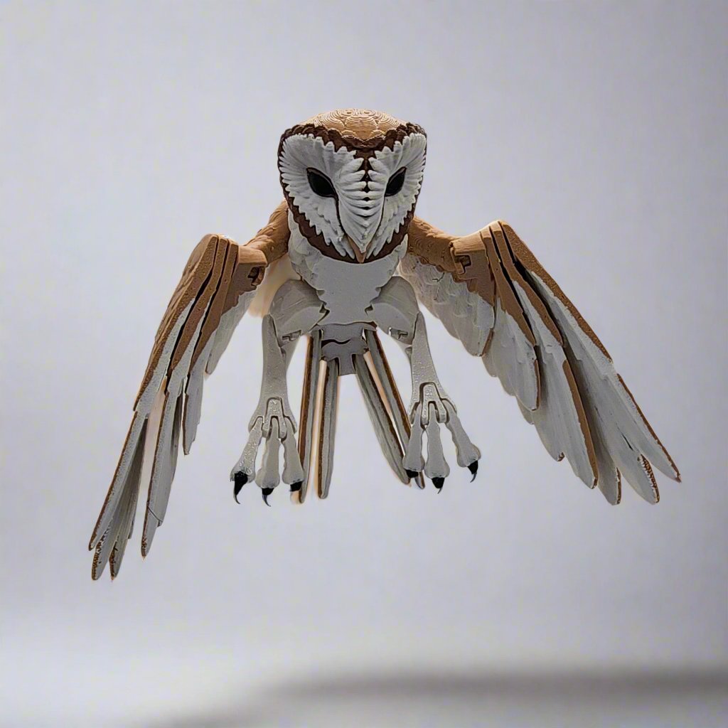 Articulated Barn Owl Fidget – Lifelike Poseable Toy