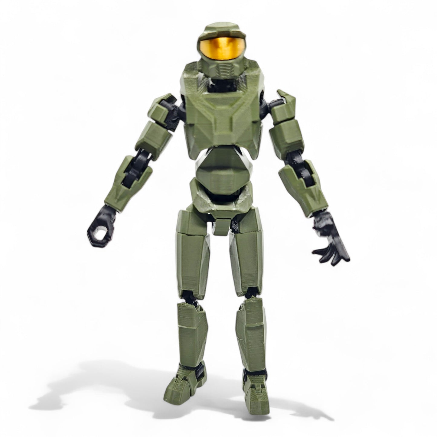 Front view of Master Chief–inspired Dummy 13 with green armour