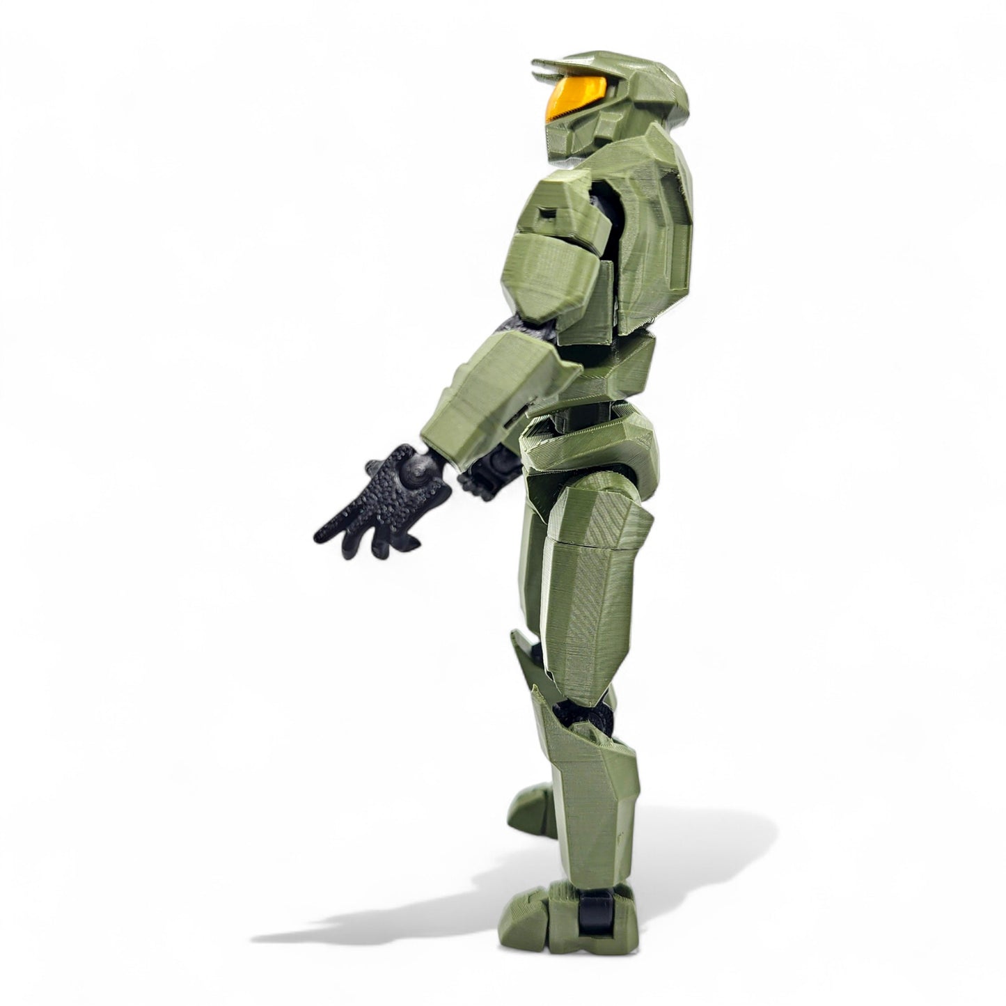 Side profile showing articulation and custom design.