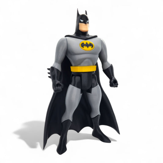 Batman-inspired action figure – side view showing cape and articulated limbs