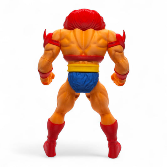 Beast Man–inspired action figure – rear view with fur texture and articulated limbs