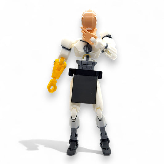 Conquest figure in dynamic running pose with joint articulation visible