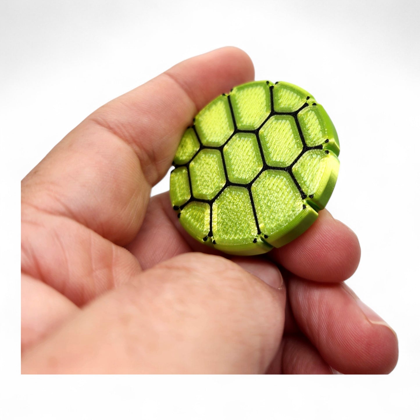 Reptilian Flipster coin in hand