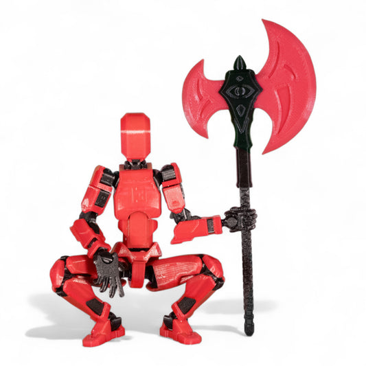 Dummy 13 wielding the oversized great axe in battle stance