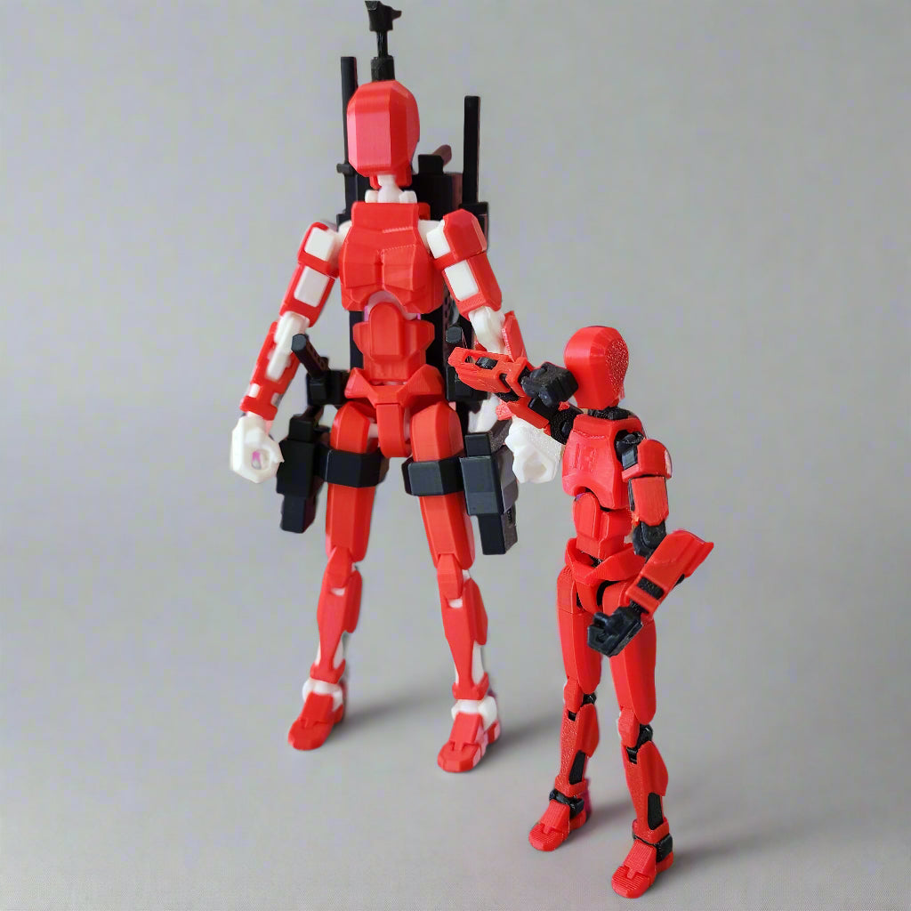 Size comparison between standard Dummy 13 and oversized 1.5x tactical version showing height difference.