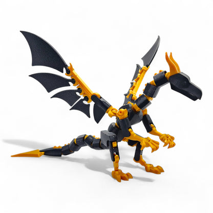 3D printed dragon figure with snap-fit joints