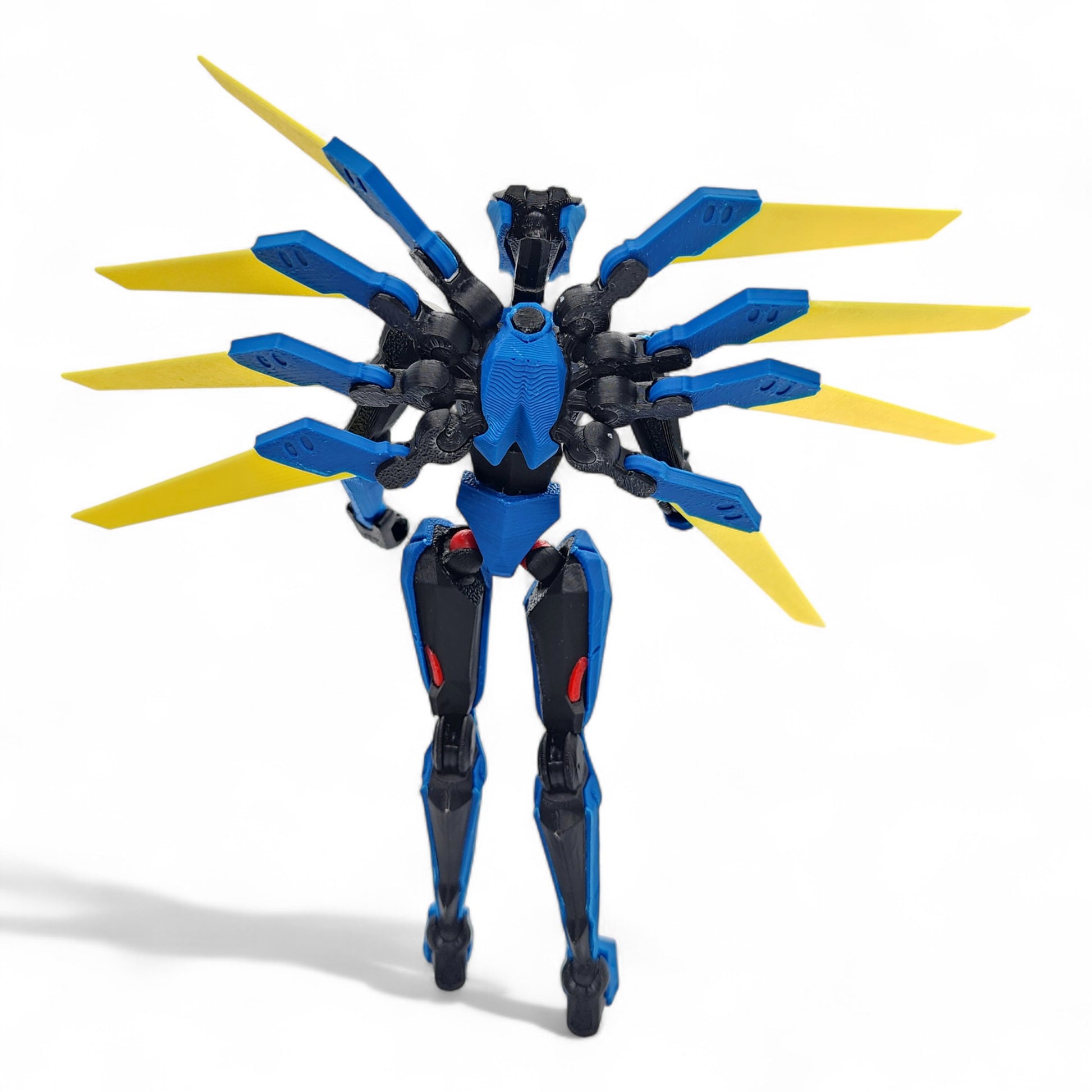 Back view of posable V1 video game figure with modular articulation