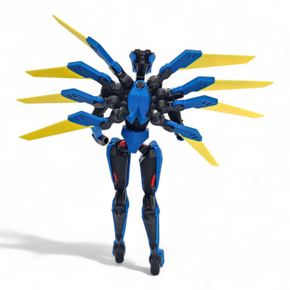 Back view of posable V1 video game figure with modular articulation