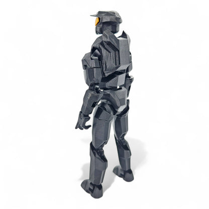 Back view showing sculpted details and helmet shape.