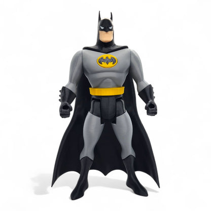 Batman-inspired action figure – front view with cape, cowl, and classic animated design