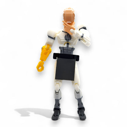 Conquest figure in dynamic running pose with joint articulation visible