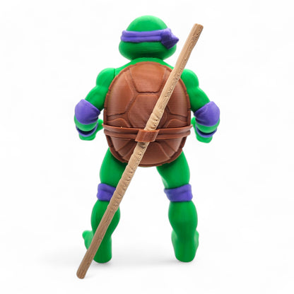 Back view of Donatello TMNT inspired figure with purple mask
