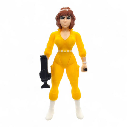Vintage 90s inspired reporter action figure – front view