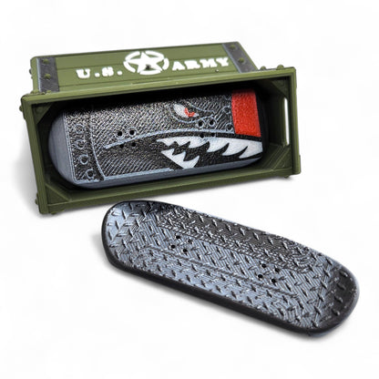 Diamond plate deck top close-up