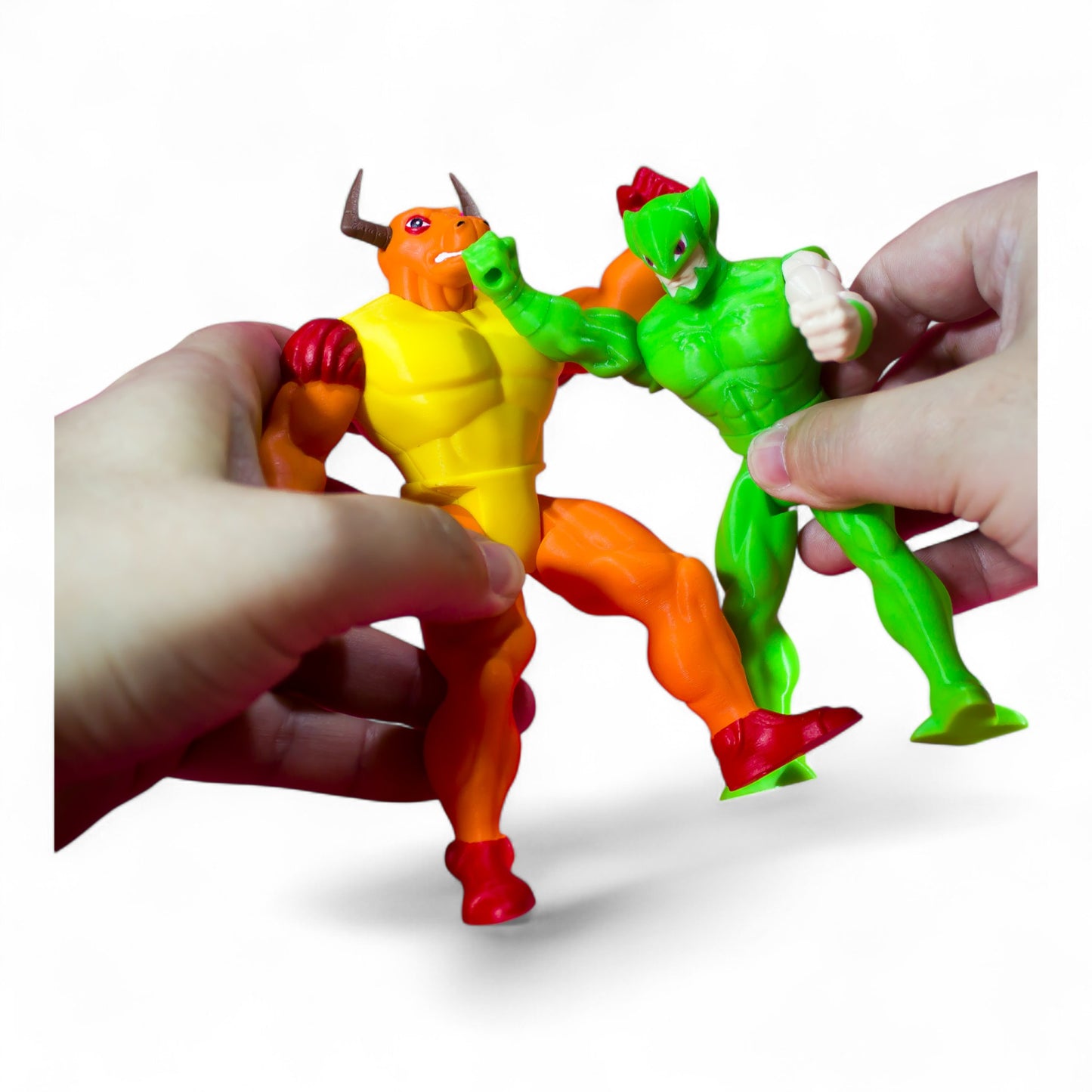 Flashback-inspired action figure posed mid-action – shows articulation and retro cartoon style