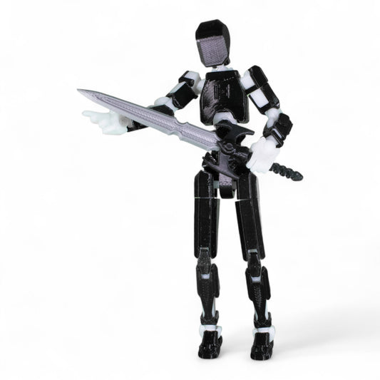 Dummy 13 holding a sword